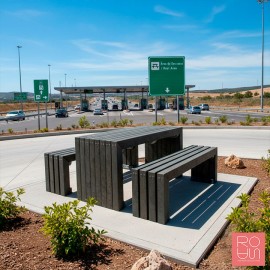 Taula de pícnic en plàstic 100% reciclat Coimbra